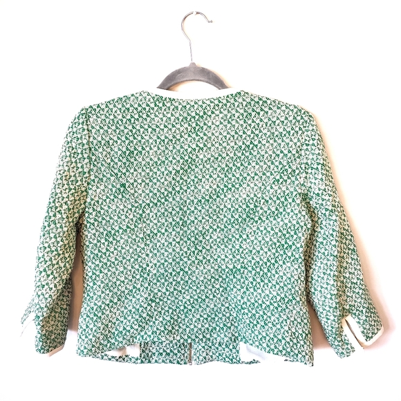 CAbi Green and White Tweed Blazer style 726 - Picture 3 of 5